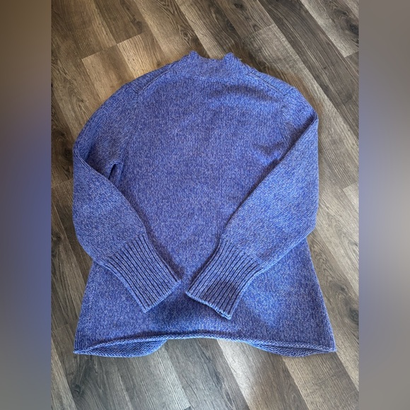 J. Jill Purple Cardigan Sweater Ribbed Knit country cottage chunky size L fall - Picture 4 of 11